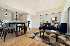 名古屋市昭和区御器所、中古マンションの居間画像です