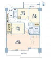 名古屋市昭和区川名山町、中古マンションの間取り画像です