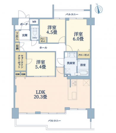 名古屋市昭和区川名山町、中古マンションの間取り画像です