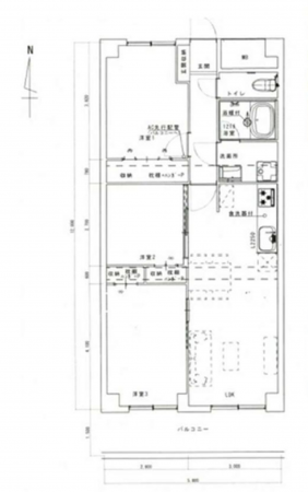 名古屋市昭和区八事富士見、中古マンションの間取り画像です