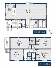 名古屋市昭和区伊勝町、新築一戸建ての間取り画像です