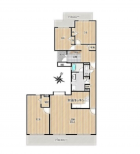 名古屋市昭和区向山町、中古マンションの間取り画像です