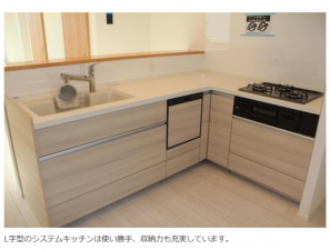 名古屋市昭和区御器所、新築一戸建てのキッチン画像です