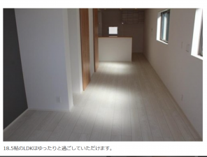 名古屋市昭和区御器所、新築一戸建ての居間画像です