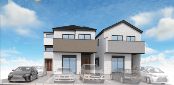 名古屋市瑞穂区、新築一戸建ての完成予想図（外観）画像です