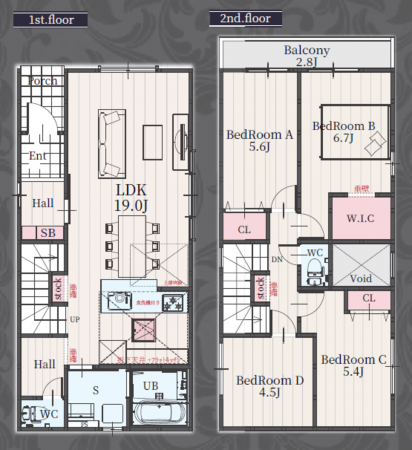 名古屋市瑞穂区、新築一戸建ての間取り画像です