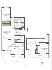 名古屋市昭和区八事富士見、中古マンションの間取り画像です