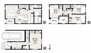 名古屋市瑞穂区直来町、新築一戸建ての間取り画像です