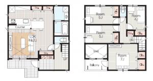 名古屋市瑞穂区、新築一戸建ての間取り画像です