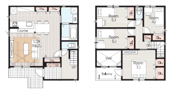名古屋市瑞穂区、新築一戸建ての間取り画像です