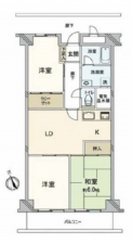 名古屋市昭和区山里町、中古マンションの間取り画像です