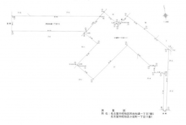 名古屋市昭和区阿由知通、土地の間取り画像です