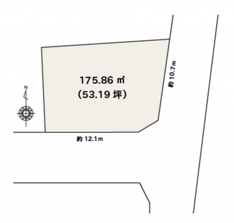 名古屋市瑞穂区御莨町、土地の間取り画像です