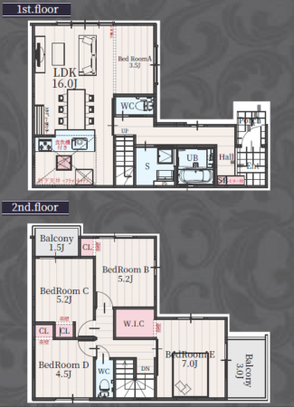 名古屋市瑞穂区井の元町、新築一戸建ての間取り画像です