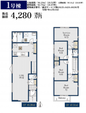 名古屋市瑞穂区丸根町、新築一戸建ての間取り画像です