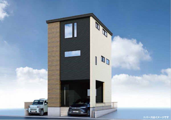 名古屋市瑞穂区中根町、新築一戸建ての完成予想図（外観）画像です