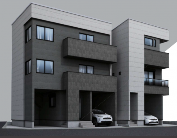 名古屋市昭和区折戸町、新築一戸建ての完成予想図（外観）画像です