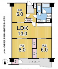 名古屋市瑞穂区新開町、中古マンションの間取り画像です