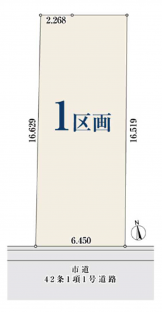 名古屋市昭和区御器所、土地の間取り画像です