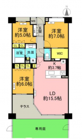 名古屋市瑞穂区市丘町、収益物件/マンションの間取り画像です