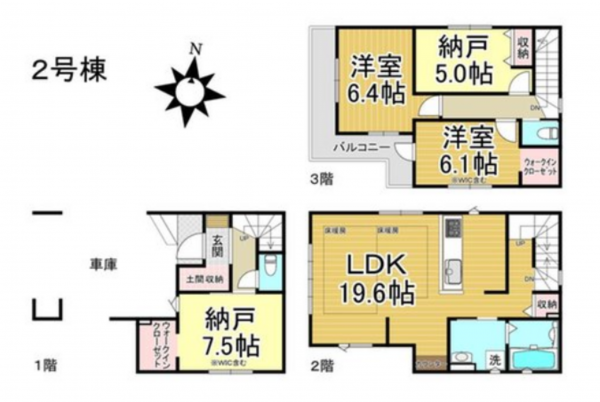名古屋市昭和区吹上町、新築一戸建ての間取り画像です