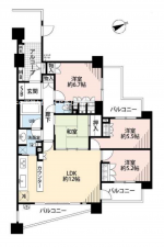 名古屋市瑞穂区彌富町緑ケ岡、中古マンションの間取り画像です