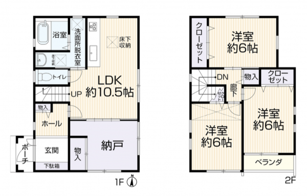 名古屋市瑞穂区本願寺町、中古一戸建ての間取り画像です