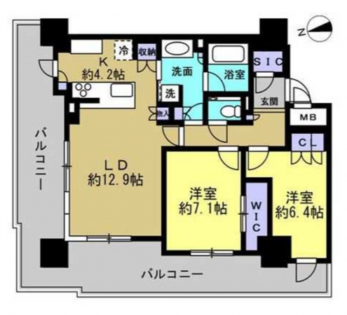 名古屋市千種区内山、中古マンションの間取り画像です