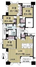 名古屋市千種区高見二丁目、中古マンションの間取り画像です