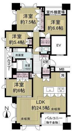 名古屋市千種区高見二丁目、中古マンションの間取り画像です