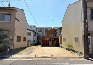 名古屋市昭和区村雲町、土地の前面道路を含む現地写真画像です