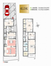 名古屋市千種区松軒一丁目、新築一戸建ての間取り画像です