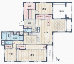 名古屋市瑞穂区松栄町、中古マンションの間取り画像です