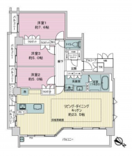 名古屋市千種区星ケ丘、中古マンションの間取り画像です
