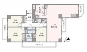 名古屋市千種区御棚町、中古マンションの間取り画像です