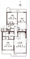 名古屋市千種区日和町、中古マンションの間取り画像です