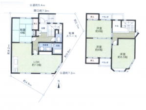 名古屋市瑞穂区仁所町、中古一戸建ての間取り画像です