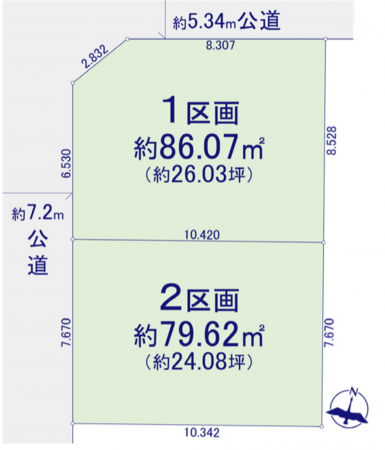 名古屋市瑞穂区白砂町、土地の間取り画像です