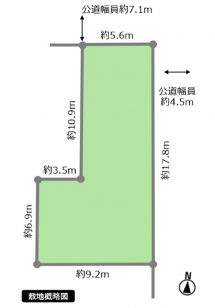 名古屋市瑞穂区萩山町、土地の間取り画像です