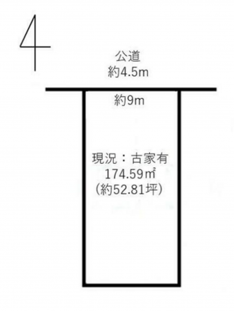 名古屋市瑞穂区十六町、土地の間取り画像です