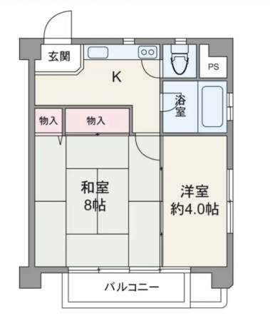 名古屋市瑞穂区田辺通、中古マンションの間取り画像です