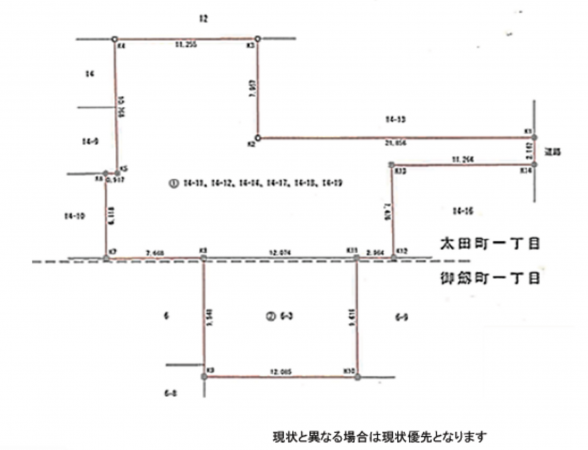 名古屋市瑞穂区太田町、土地の間取り画像です