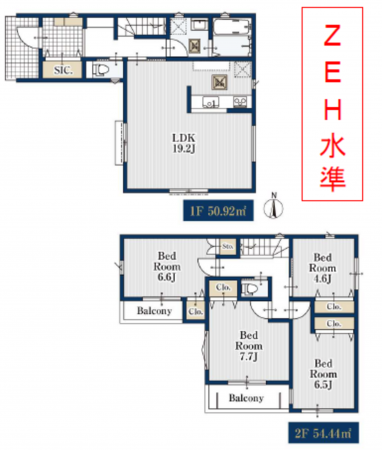 名古屋市昭和区御器所、新築一戸建ての間取り画像です