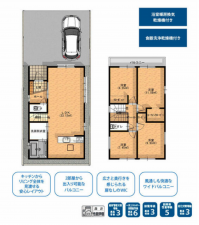 名古屋市瑞穂区白砂町、新築一戸建ての間取り画像です
