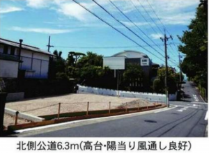 名古屋市瑞穂区春山町、土地の前面道路を含む現地写真画像です