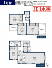 名古屋市昭和区駒方町、新築一戸建ての間取り画像です
