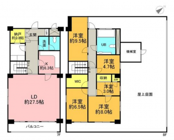 名古屋市千種区新池町、中古マンションの間取り画像です