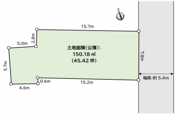 名古屋市千種区楠元町、土地の間取り画像です