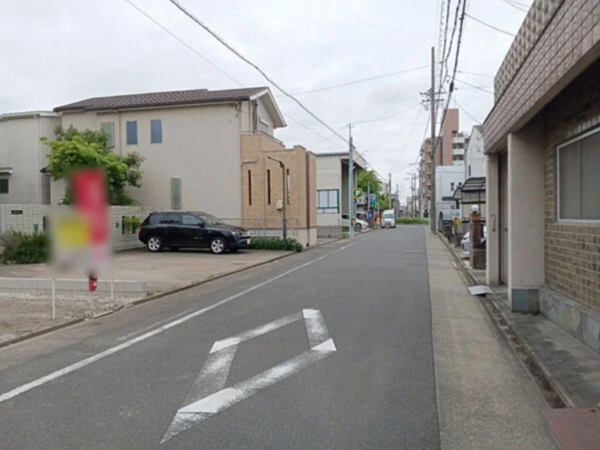 名古屋市瑞穂区平郷町、新築一戸建ての前面道路を含む現地写真画像です