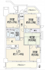 名古屋市瑞穂区彌富通、中古マンションの間取り画像です